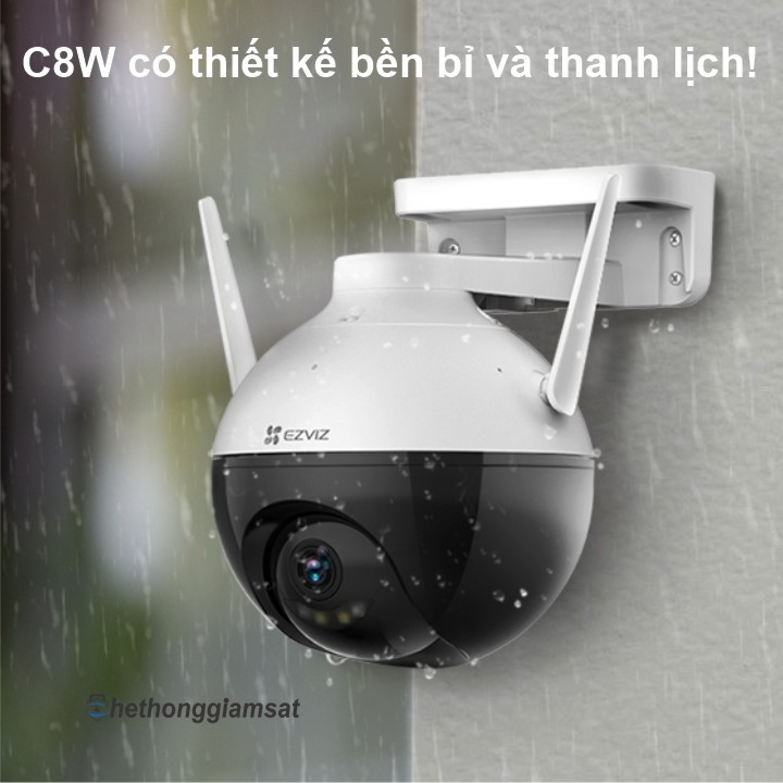 EZVIZ C8W 2K 4MPx có thiết kế chống chịu thời tiết EZVIZ C8W 2K 4MPx có thiết kế chống chịu thời tiết