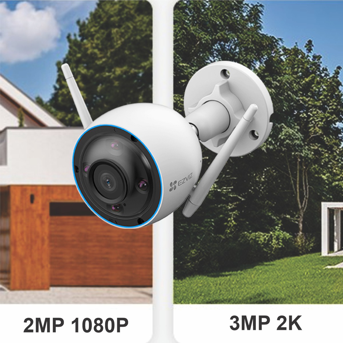 Camera Wifi Ngoài Trời EZVIZ H3 hỗ trợ độ phân giải 3MP 2K