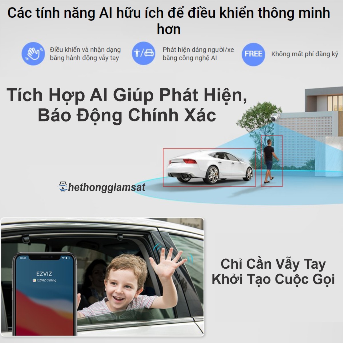 Camera Wifi Ngoài Trời EZVIZ H3 5MP 3K hỗ trợ nhiều tính năng AI thông minh Camera Wifi Ngoài Trời EZVIZ H3 5MP 3K hỗ trợ nhiều tính năng AI thông minh