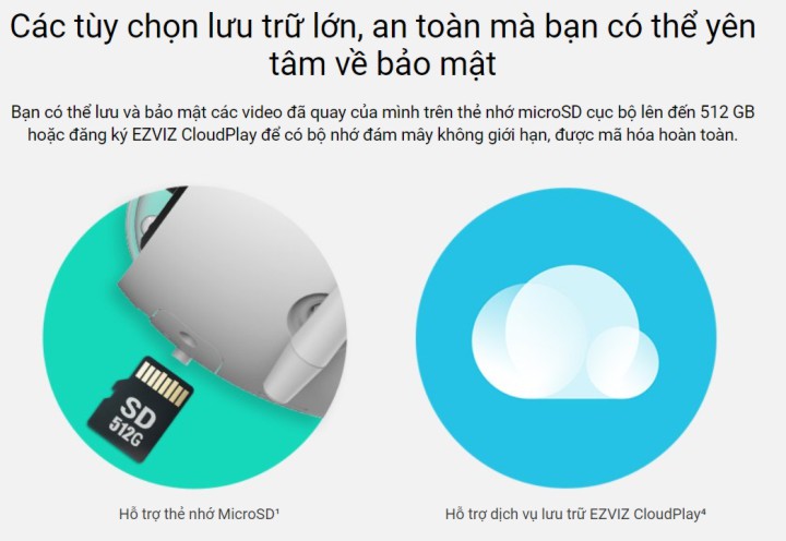 Camera Wifi Ngoài Trời EZVIZ H3 5MP 3K tích hợp khe cắm thẻ nhớ microsd tối đa lên đến 512GB Camera Wifi Ngoài Trời EZVIZ H3 5MP 3K tích hợp khe cắm thẻ nhớ microsd tối đa lên đến 512GB