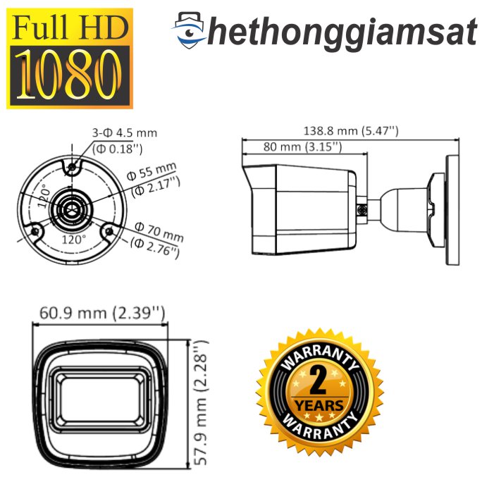 Thông số cấu tạo Camera HDTVI Thân Trụ HIKVISION DS-2CE16D0T-ITF 2MP Thông số cấu tạo Camera HDTVI Thân Trụ HIKVISION DS-2CE16D0T-ITF 2MP