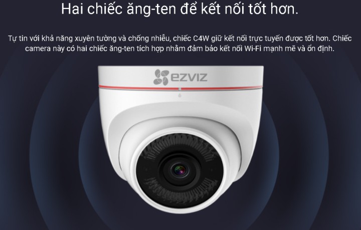 Camera IP Wifi Dome EZVIZ C4W 1080P hỗ trợ 2 anten wifi kép