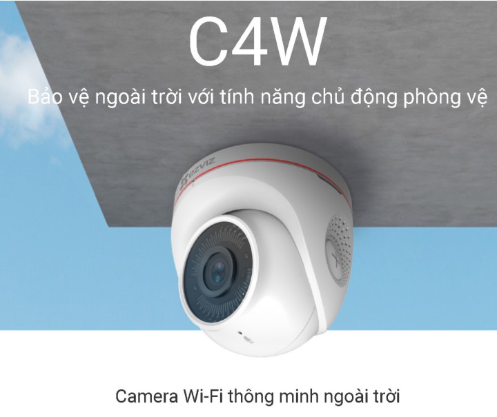 Camera IP Wifi Dome EZVIZ C4W 1080P được thiết kế với thân dạng bán cầu