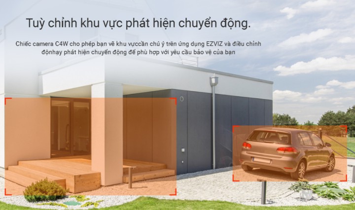 Camera IP Wifi Dome EZVIZ C4W 1080P cho phép điều chỉnh độ nhạy và khu vực báo động