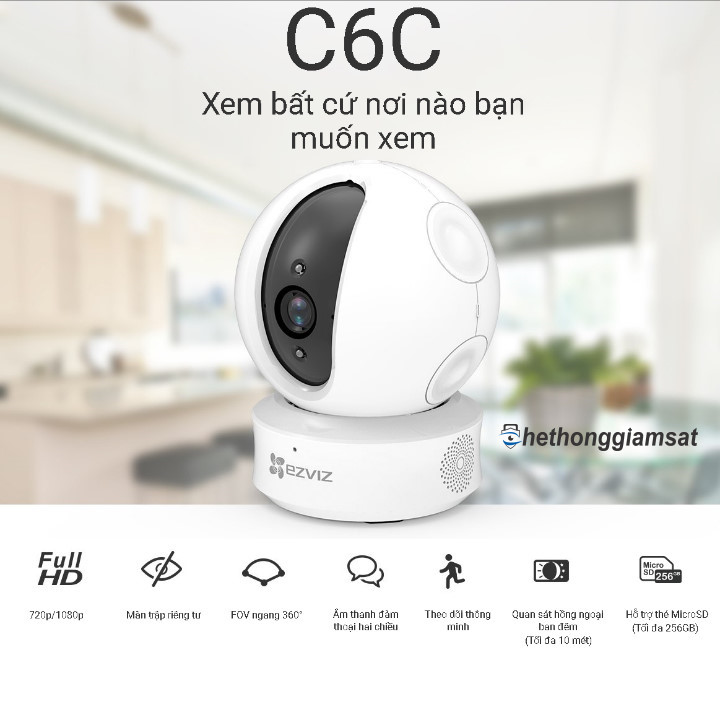 Camera IP Wifi Xoay EZVIZ C6C CS-CV246 có khả năng xoay theo đối tượng chuyển động Camera IP Wifi Xoay EZVIZ C6C CS-CV246 có khả năng xoay theo đối tượng chuyển động