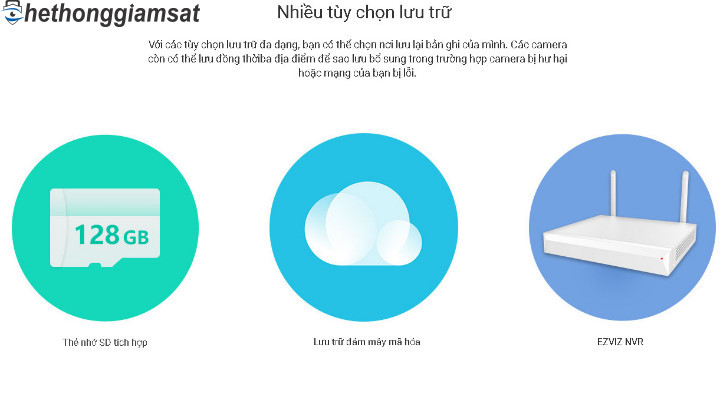 Camera IP Wifi Xoay EZVIZ C6C CS-CV246 có nhiều tùy chọn lưu trữ Camera IP Wifi Xoay EZVIZ C6C CS-CV246 có nhiều tùy chọn lưu trữ