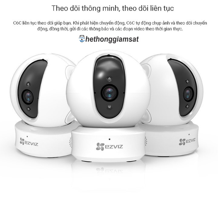 Camera IP Wifi Xoay EZVIZ C6C CS-CV246 có khả năng xoay 4 chiều theo dõi đối tượng một cách thông minh và liên tục Camera IP Wifi Xoay EZVIZ C6C CS-CV246 theo dõi đối tượng một cách thông minh và liên tục