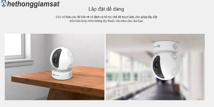 Camera IP Wifi Xoay EZVIZ C6C CS-CV246 lắp đặt một cách dễ dàng Camera IP Wifi Xoay EZVIZ C6C CS-CV246 lắp đặt một cách dễ dàng