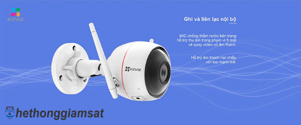 Camera IP Wifi than EZVIZ C3W CS-CV310 1080P ghi lại âm thanh ở môi trường xung quanh Camera IP Wifi than EZVIZ C3W CS-CV310 1080P ghi lại âm thanh ở môi trường xung quanh