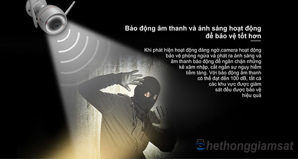 Camera IP Wifi than EZVIZ C3W CS-CV310 720P phát hiện đối tượng xâm nhập và báo động bằng âm thanh và ánh sáng Camera IP Wifi than EZVIZ C3W CS-CV310 720P phát hiện đối tượng xâm nhập và báo động bằng âm thanh và ánh sáng