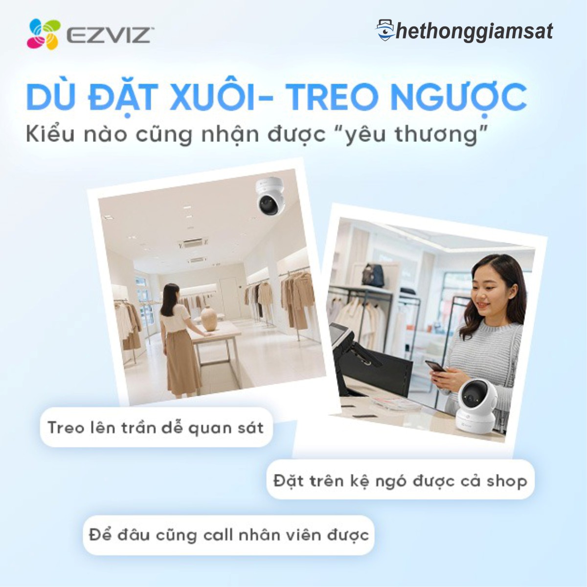 Camera Wifi EZVIZ H6C G1 8MP 4K dễ dàng lắp đặt