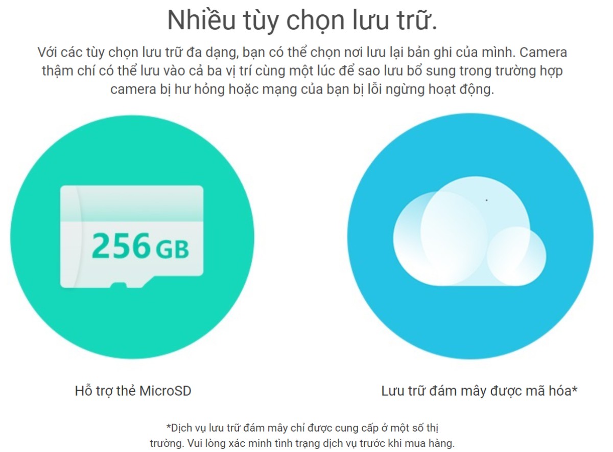 Ezviz c6w hỗ trợ nhìu tùy chọn lưu trữ Ezviz c6w hỗ trợ nhìu tùy chọn lưu trữ