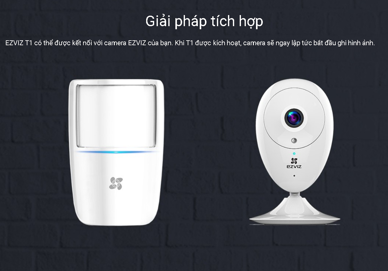 Ezviz T1 cam bien hong ngoai khong day tích hợp với camera Ezviz T1 cam bien hong ngoai khong day tích hợp với camera ezviz