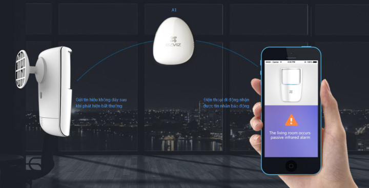 Ezviz A1 là thiết bị Điều Khiển Trung Tâm Báo Động tiếp nhận tín hiệu của cảm biến, xữ lý trực tiếp và gửi thông báo đến điện thoại Ezviz A1 là thiết bị Điều Khiển Trung Tâm Báo Động tiếp nhận tín hiệu của cảm biến, xữ lý trực tiếp và gửi thông báo đến điện thoại