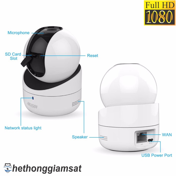 Camera IP Wifi Xoay HIKVISION Q1 2MP DS-2CV2Q21FD-IW(B) hỗ trợ wifi đến 80 mét, có cổng kết nối rj45 Camera IP Wifi Xoay HIKVISION Q1 2MP DS-2CV2Q21FD-IW(B) hỗ trợ wifi đến 80 mét, có cổng kết nối rj45