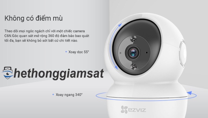 Camera IP Wifi Xoay EZVIZ C6N 1080P có khả năng xoay 340 độ giúp bạn không bao giờ có điểm mù Camera IP Wifi Xoay EZVIZ C6N 1080P có khả năng xoay 340 độ giúp bạn không bao giờ có điểm mù