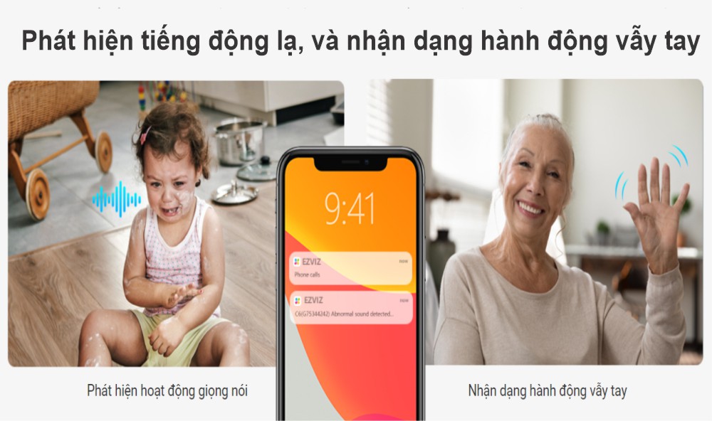 Camera Ezviz C6 hỗ trợ tính năng nhận diện tiếng động lạ và vẩy tay tạo cuộc gọi Camera Ezviz C6 hỗ trợ tính năng nhận diện tiếng động lạ và vẩy tay tạo cuộc gọi