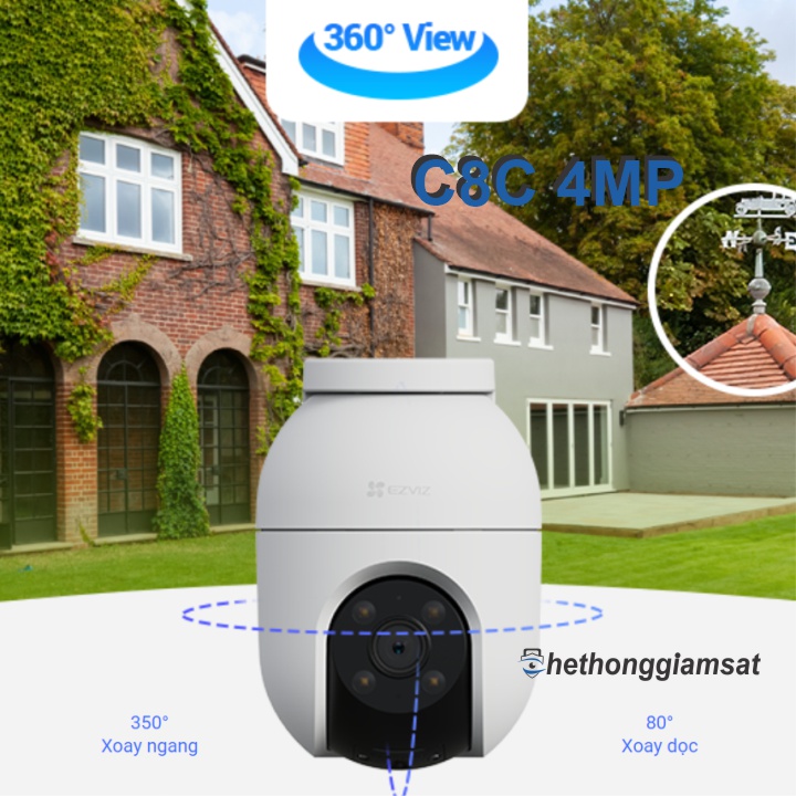 Camera Wifi Ngoài Trời EZVIZ C8C 4MP 2K+ - Xoay 360 Độ