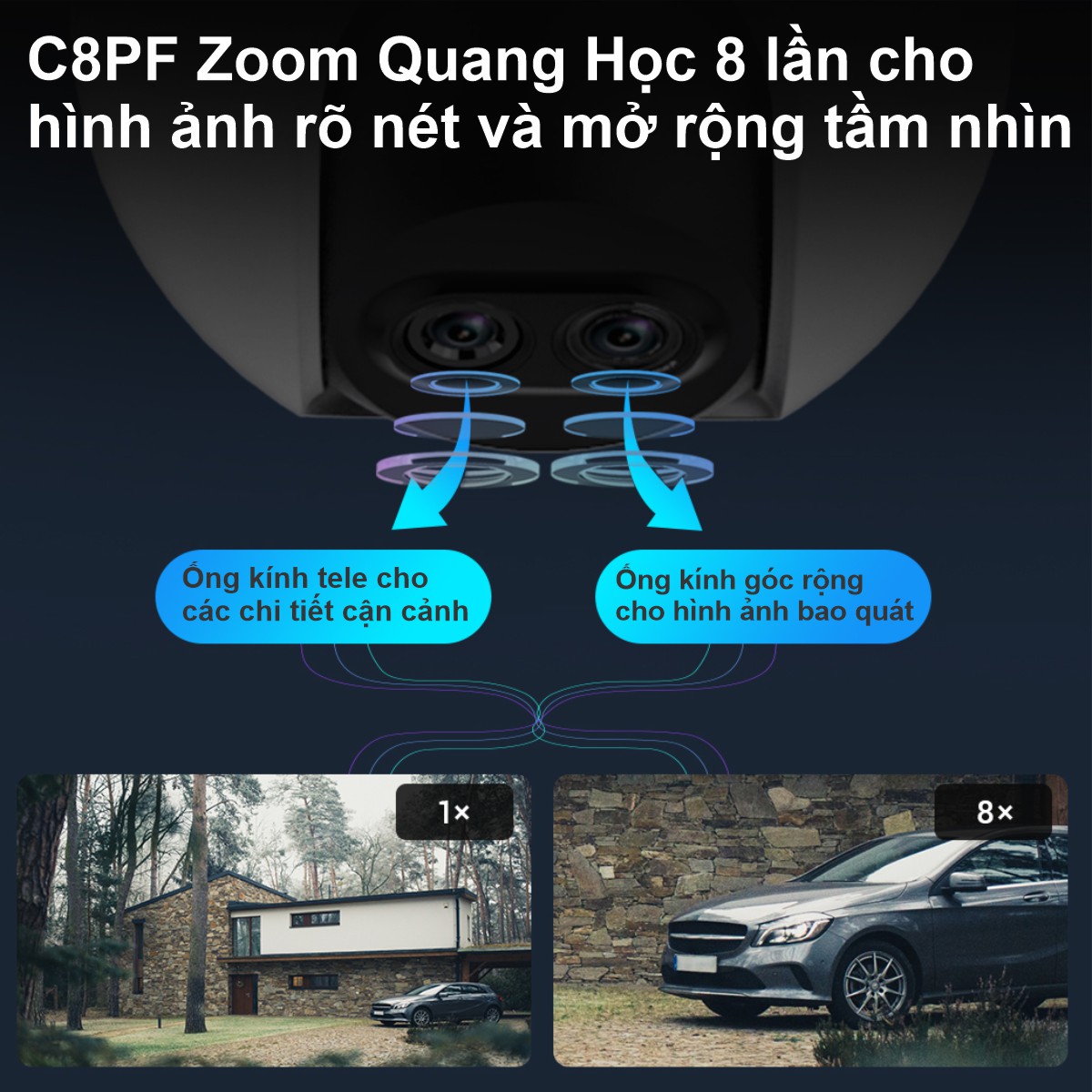 Camera Wifi Ngoài Trời EZVIZ C8PF 1080P 2MP - Zoom Quang 8X Camera Wifi Ngoài Trời EZVIZ C8PF 1080P 2MP - Zoom Quang 8X