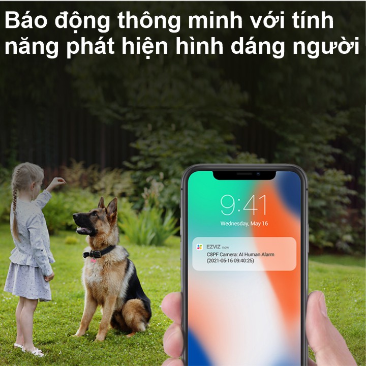 Camera Wifi Ngoài Trời EZVIZ C8PF 1080P 2MP - Hỗ trợ AI phát hiện hình dạng người Camera Wifi Ngoài Trời EZVIZ C8PF 1080P 2MP - Hỗ trợ AI phát hiện hình dạng người
