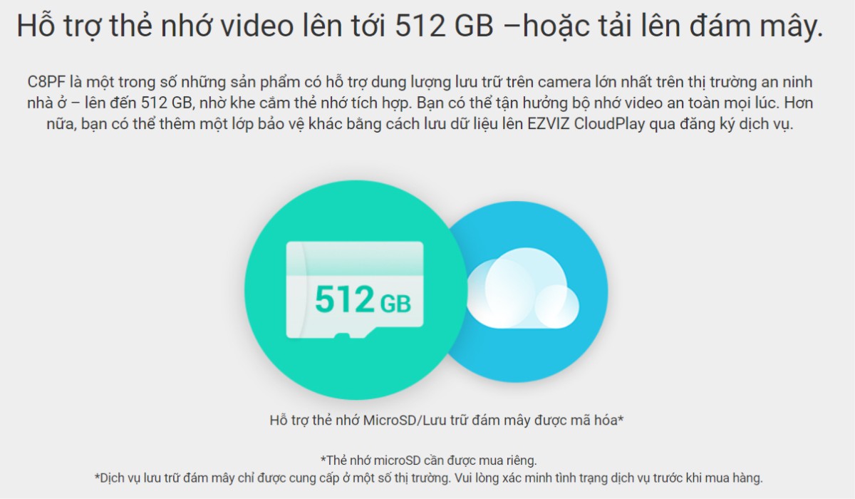 Camera Wifi Ngoài Trời EZVIZ C8PF 1080P 2MP - Hỗ trợ khe cắm thẻ nhớ lên đến 512gb Camera Wifi Ngoài Trời EZVIZ C8PF 1080P 2MP - Hỗ trợ khe cắm thẻ nhớ lên đến 512gb