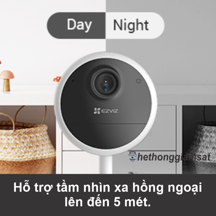 Camera Wifi Dùng Pin Sạc EZVIZ CB1 1080P 2MP, có gốc nhìn rộng kèm đèn hồng ngoại cho khả năng nhìn đêm ưu việt