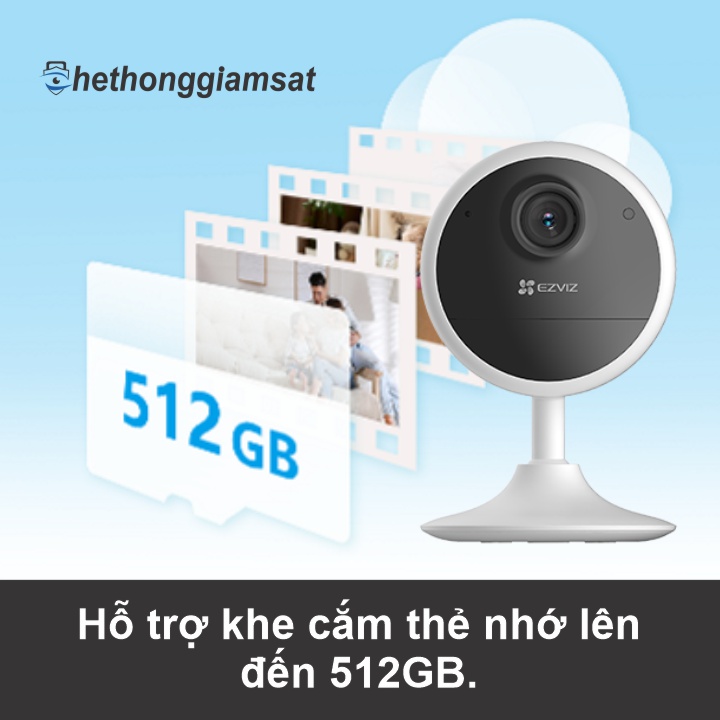 Camera Wifi Dùng Pin Sạc EZVIZ CB1 1080P 2MP, hỗ trợ khe cắm thẻ nhớ lên đến 256GB