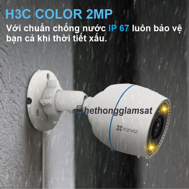 Camera Wifi Ngoài Trời EZVIZ H3C Color 2MP 1080P với chuẩn chống nước IP 67 bền bỉ với thời gian Camera Wifi Ngoài Trời EZVIZ H3C Color 2MP 1080P với chuẩn chống nước IP 67 bền bỉ với thời gian