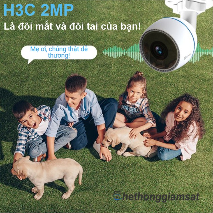 Camera Wifi Ngoài Trời EZVIZ H3C 2MP được trang bị mic ghi âm giúp bạn nghe được mọi khu vực xung quanh camera