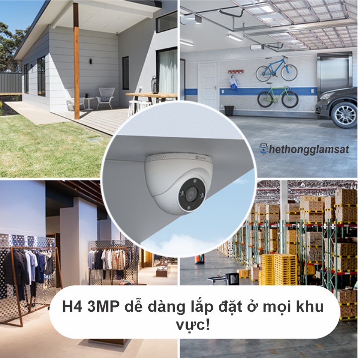 Camera Wifi Dome Ngoài Trời EZVIZ H4 3MP 2K dễ dàng lắp đặt mọi khu vực Camera Wifi Dome Ngoài Trời EZVIZ H4 3MP 2K dễ dàng lắp đặt mọi khu vực