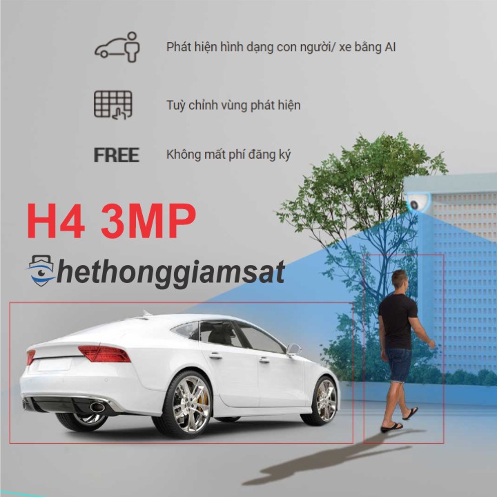 Camera Wifi Dome Ngoài Trời EZVIZ H4 3MP 2K hỗ trợ AI nhận diện người và xe Camera Wifi Dome Ngoài Trời EZVIZ H4 3MP 2K hỗ trợ AI nhận diện người và xe