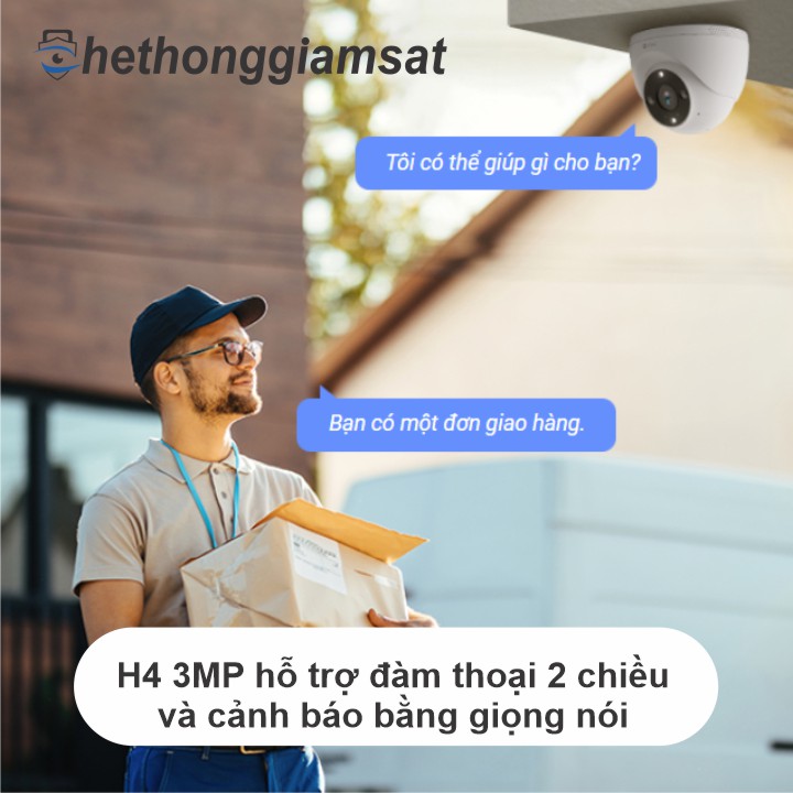 Camera Wifi Dome Ngoài Trời EZVIZ H4 3MP 2K hỗ trợ đàm thoại 2 chiều, ghi âm giọng nói Camera Wifi Dome Ngoài Trời EZVIZ H4 3MP 2K hỗ trợ đàm thoại 2 chiều, ghi âm giọng nói