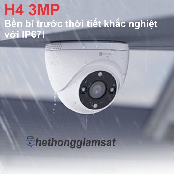 Camera Wifi Dome Ngoài Trời EZVIZ H4 3MP 2K có khả năng chống nước IP67 Camera Wifi Dome Ngoài Trời EZVIZ H4 3MP 2K có khả năng chống nước IP67