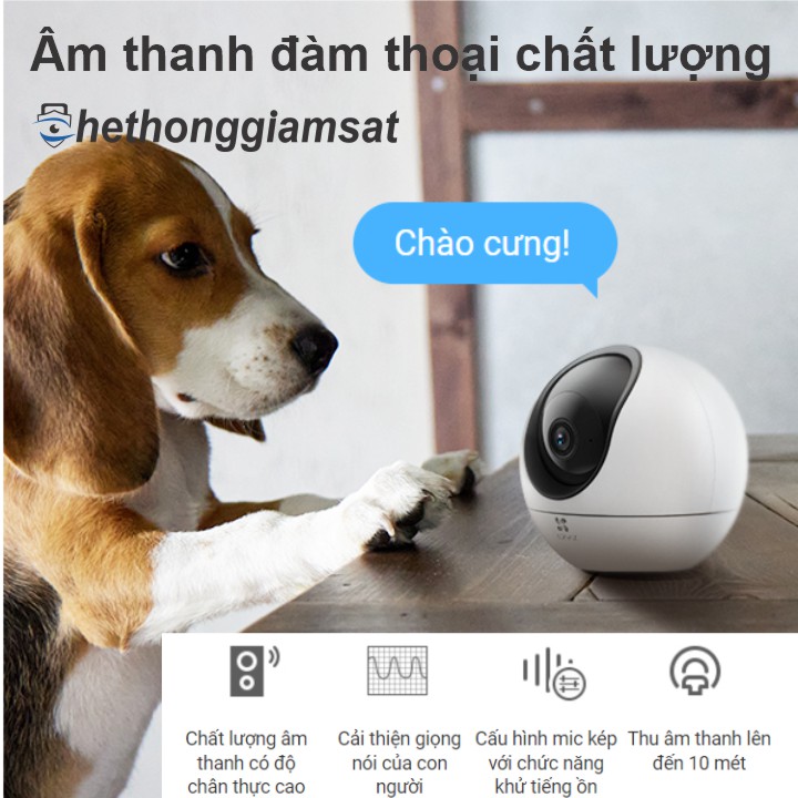Camera Wifi EZVIZ H6 5MP 3K hỗ trợ đàm thoại 2 chiều