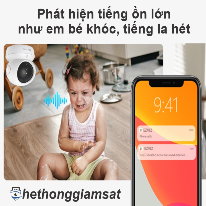 Camera Wifi EZVIZ H6C PRO 4MP 2K+ phát hiện tiếng ồn lớn Camera Wifi EZVIZ H6C PRO 4MP 2K+ phát hiện tiếng ồn lớn