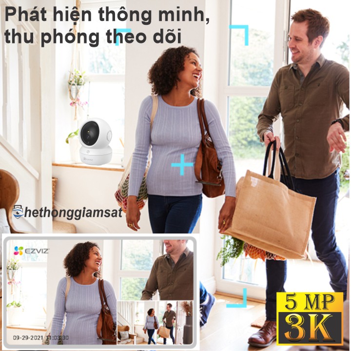Camera Wifi EZVIZ H6C PRO 5MP - chức năng tự động phóng to khi thấy người Camera Wifi EZVIZ H6C PRO 5MP - chức năng tự động phóng to khi thấy người