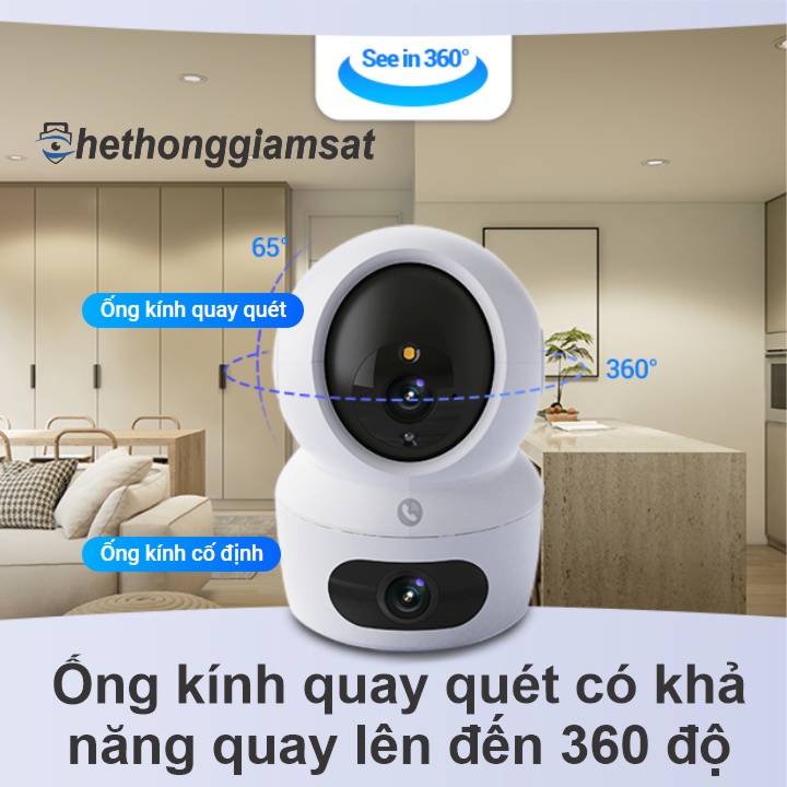 Camera Wifi 2 Mắt Kép EZVIZ H7C 4MP có khả năng xoay 360 độ Camera Wifi 2 Mắt Kép EZVIZ H7C 4MP có khả năng xoay 360 độ