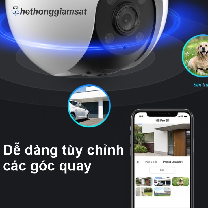 Camera Wifi Ngoài Trời EZVIZ H8 3MP 2K dễ dàng tùy chỉnh các góc quay Camera Wifi Ngoài Trời EZVIZ H8 3MP 2K dễ dàng tùy chỉnh các góc quay