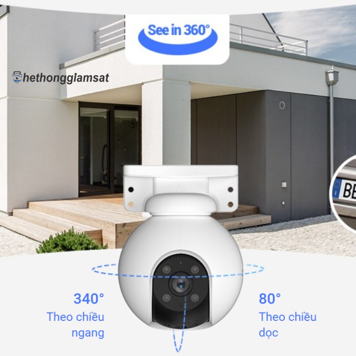 Camera Wifi Ngoài Trời EZVIZ H8 Pro 5MP 3K Xoay 360 Độ Camera Wifi Ngoài Trời EZVIZ H8 Pro 5MP 3K Xoay 360 Độ