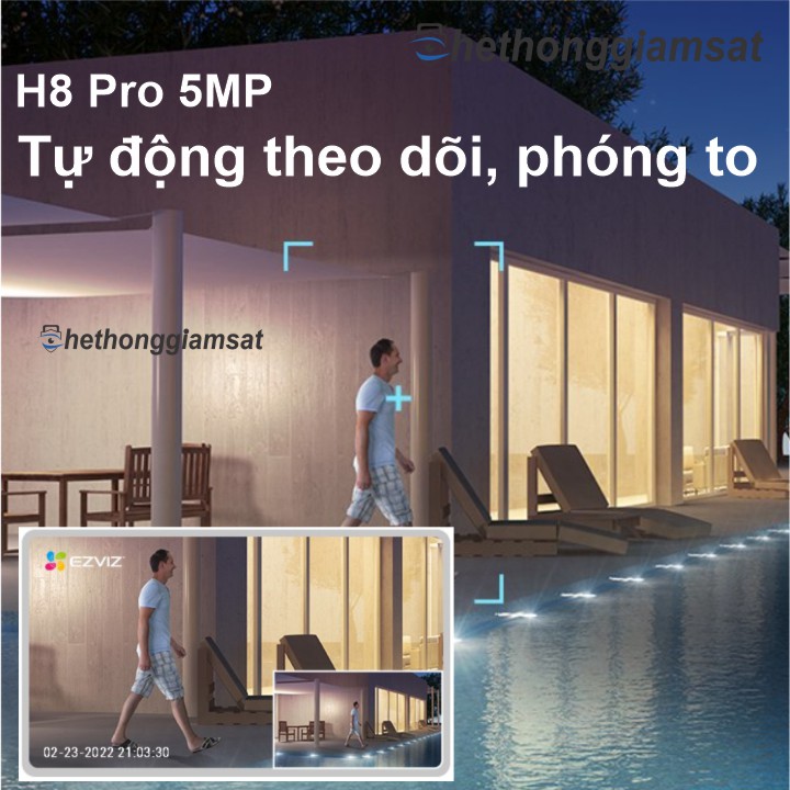 Camera Wifi Ngoài Trời EZVIZ H8 Pro 5MP 3K tự động theo dõi phóng to đối tượng Camera Wifi Ngoài Trời EZVIZ H8 Pro 5MP 3K tự động theo dõi phóng to đối tượng