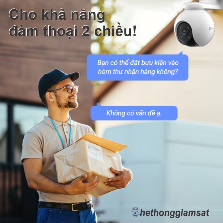 Camera Wifi Ngoài Trời EZVIZ H8 Pro 5MP 3K hỗ trợ đàm thoại 2 chiều Camera Wifi Ngoài Trời EZVIZ H8 Pro 5MP 3K hỗ trợ đàm thoại 2 chiều