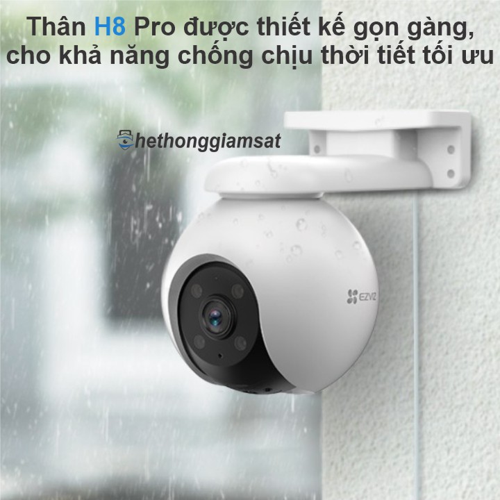 Camera Wifi Ngoài Trời EZVIZ H8 Pro 5MP 3K thiết kế thông minh giúp chống chịu thời tiết Camera Wifi Ngoài Trời EZVIZ H8 Pro 5MP 3K thiết kế thông minh giúp chống chịu thời tiết