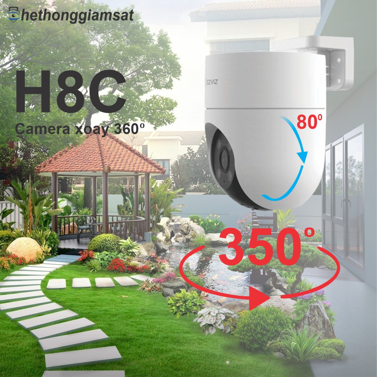 CAMERA WIFI NGOÀI TRỜI EZVIZ H8C 4MP XOAY 360 ĐỘ CAMERA WIFI NGOÀI TRỜI EZVIZ H8C 4MP XOAY 360 ĐỘ