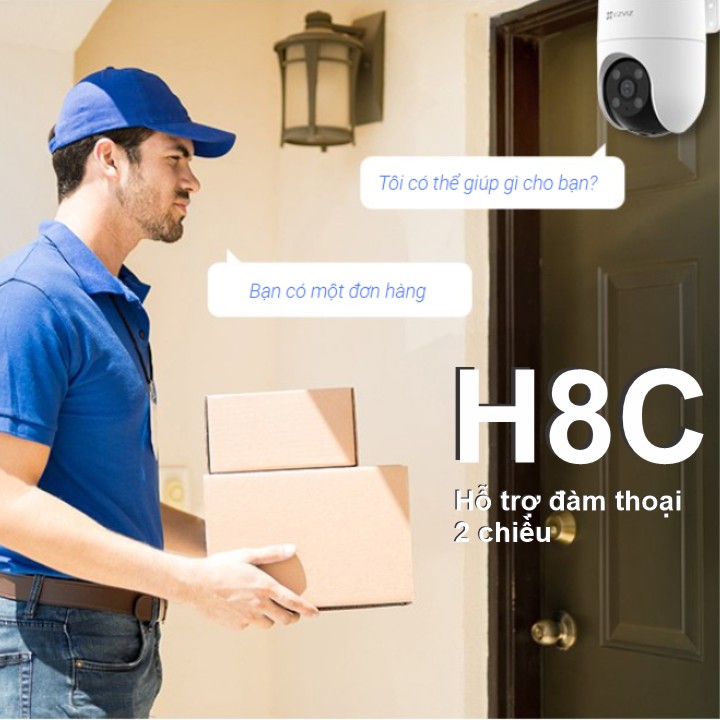 CAMERA WIFI NGOÀI TRỜI EZVIZ H8C 4MP tích hợp loa mic hỗ trợ đàm thoại 2 chiều CAMERA WIFI NGOÀI TRỜI EZVIZ H8C 4MP tích hợp loa mic hỗ trợ đàm thoại 2 chiều