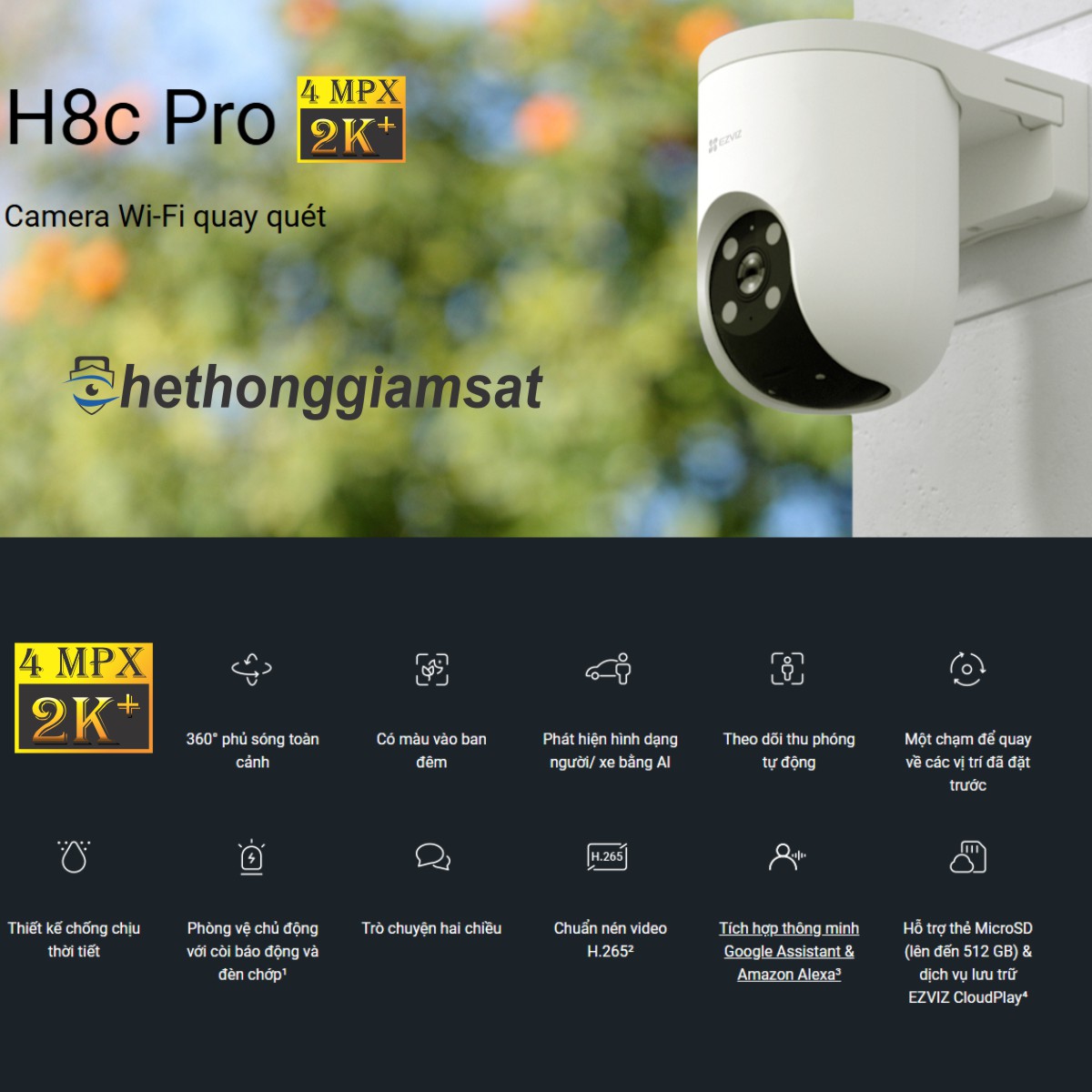 Camera Ezviz H8C Pro 4MP Camera Ezviz H8C Pro 4MP