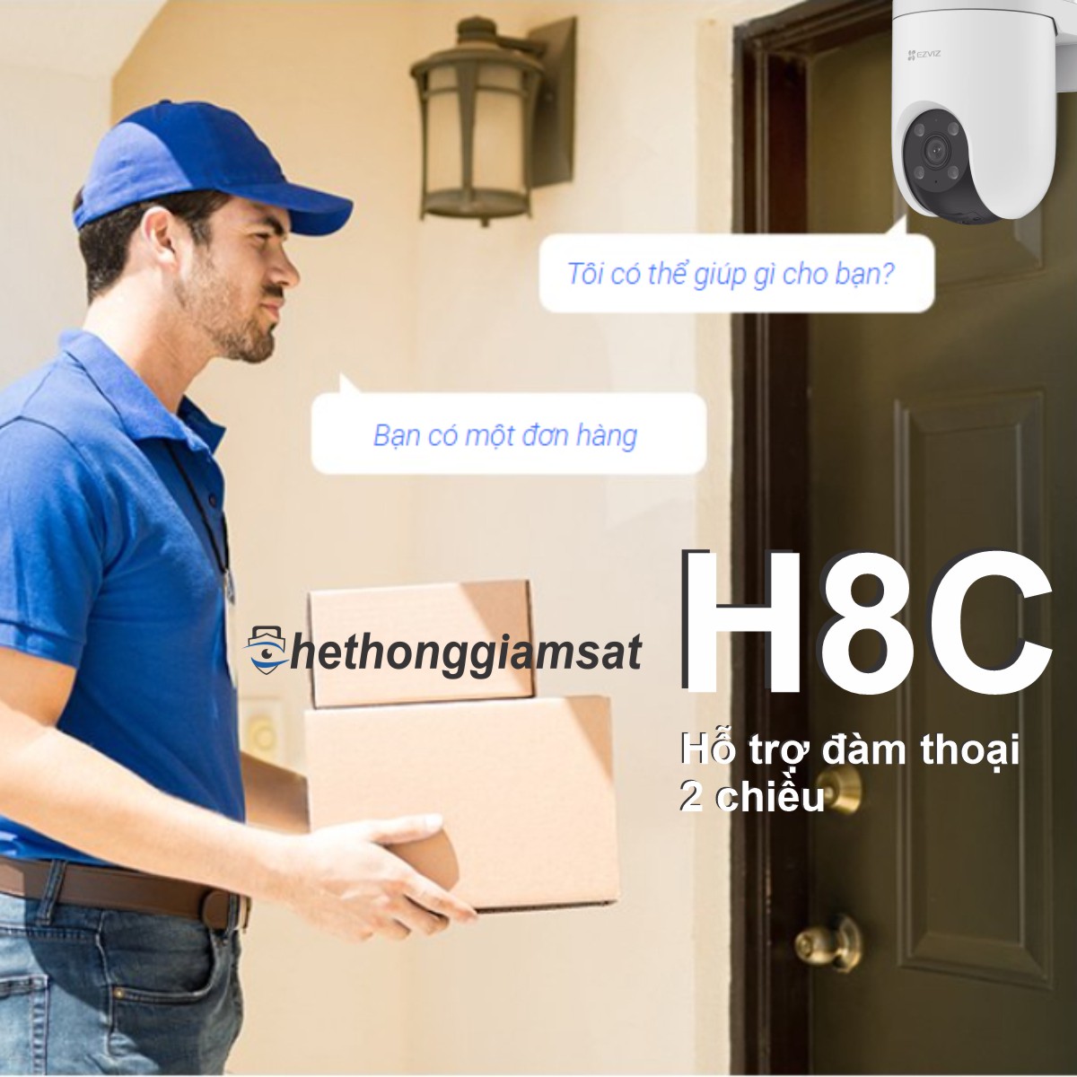 Camera Ezviz H8C Pro 4MP hỗ trợ đàm thoại 2 chiều Camera Ezviz H8C Pro 4MP hỗ trợ đàm thoại 2 chiều