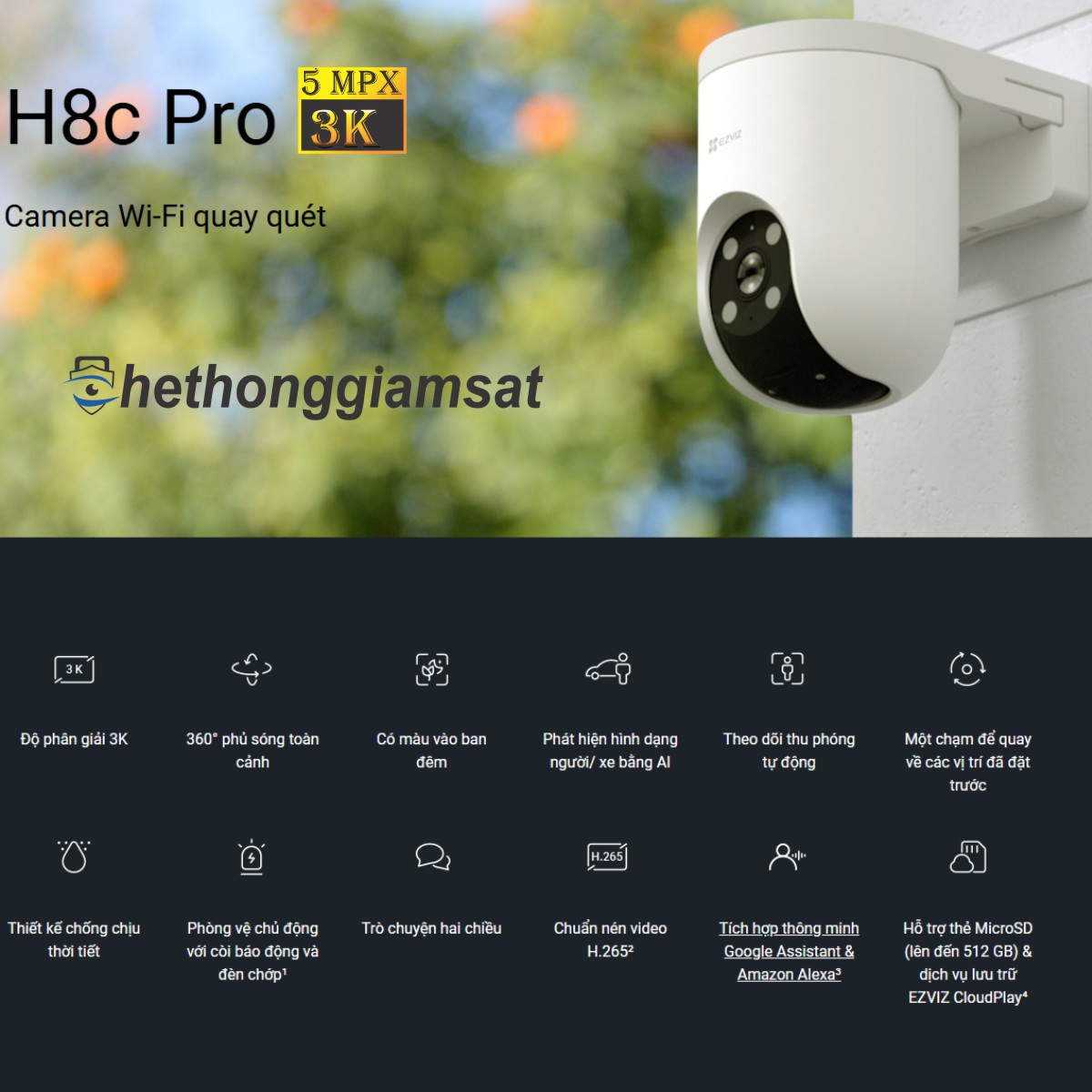 Camera Ezviz H8C Pro 5MP Camera Ezviz H8C Pro 5MP