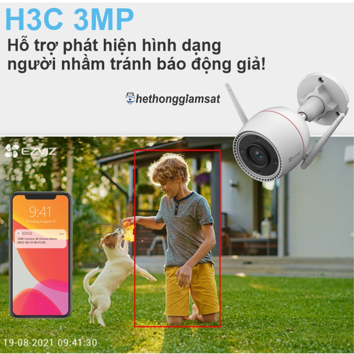 Camera Wifi Ngoài Trời EZVIZ H3C 3MP 2K hỗ trợ Ai phân biệt hình dáng người và động vật Camera Wifi Ngoài Trời EZVIZ H3C 3MP 2K hỗ trợ Ai phân biệt hình dáng người và động vật