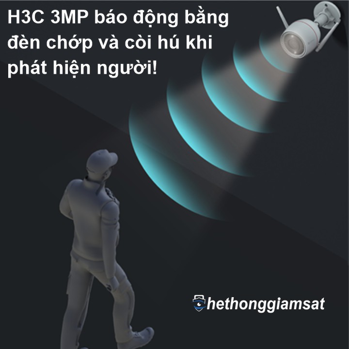Camera Wifi Ngoài Trời EZVIZ H3C 3MP 2K hỗ trợ chớp đèn và báo động khi phát hiện đối tượng xâm nhập Camera Wifi Ngoài Trời EZVIZ H3C 3MP 2K hỗ trợ chớp đèn và báo động