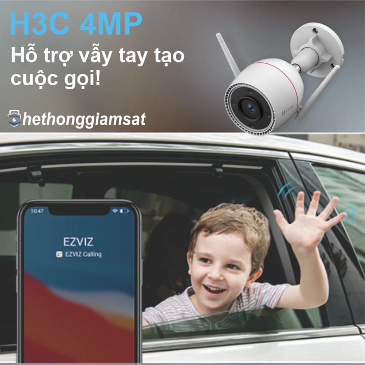 Camera Wifi Ngoài Trời EZVIZ H3C 4MP 2K+ hỗ trợ vẫy tay tạo cuộc gọi Camera Wifi Ngoài Trời EZVIZ H3C 4MP 2K+ hỗ trợ vẫy tay tạo cuộc gọi